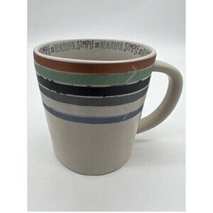 Toms Shoes Coffee Mug Simple is Beautiful Target Colored Stripes Stoneware Cup